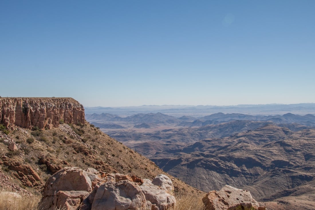 View from the Gamsberg over the Khomas highlands in Namibia